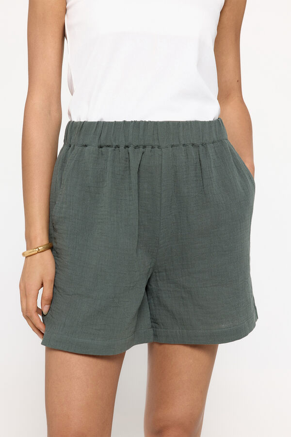Fifty Outlet Bermudas de tejido rústico con cintura elástica Navy