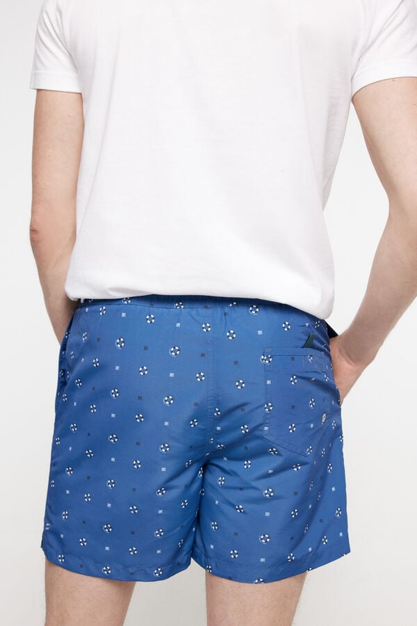 Pedro del Hierro Ba&ntilde;ador con estampado mini flotador PDH. Azul