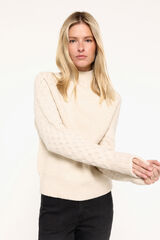 Fifty Outlet Jersey grueso calado hilo lurex Marfil