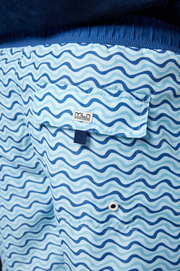 Fifty Outlet Bañador con estampado olas. Verde