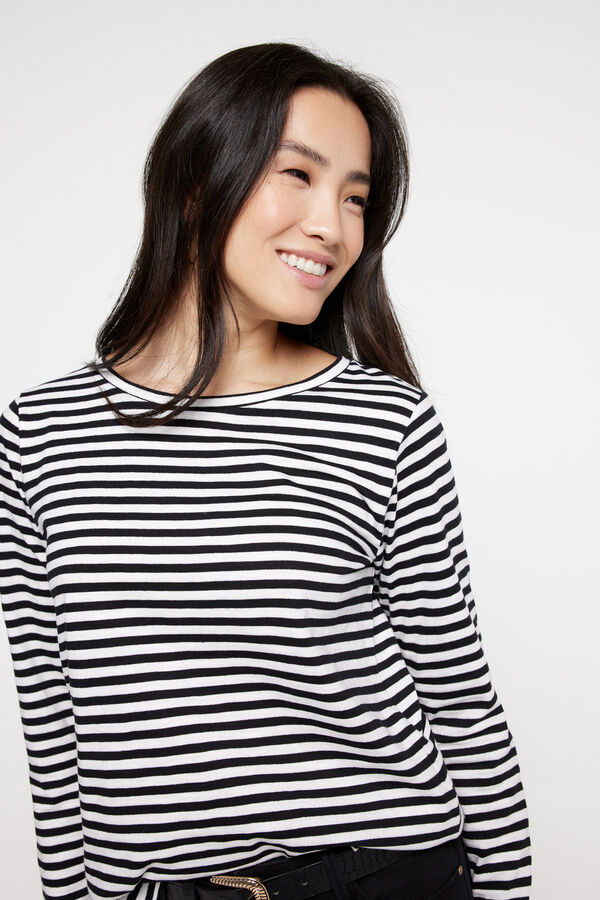Milano Camiseta rayas lurex Negro