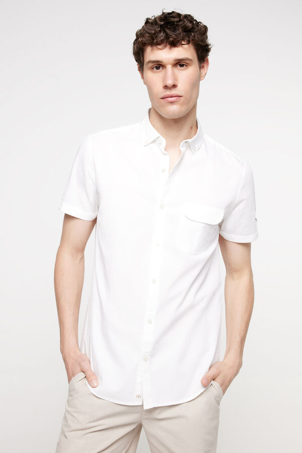 Fifty Outlet Camisa popelín lisa. Blanco