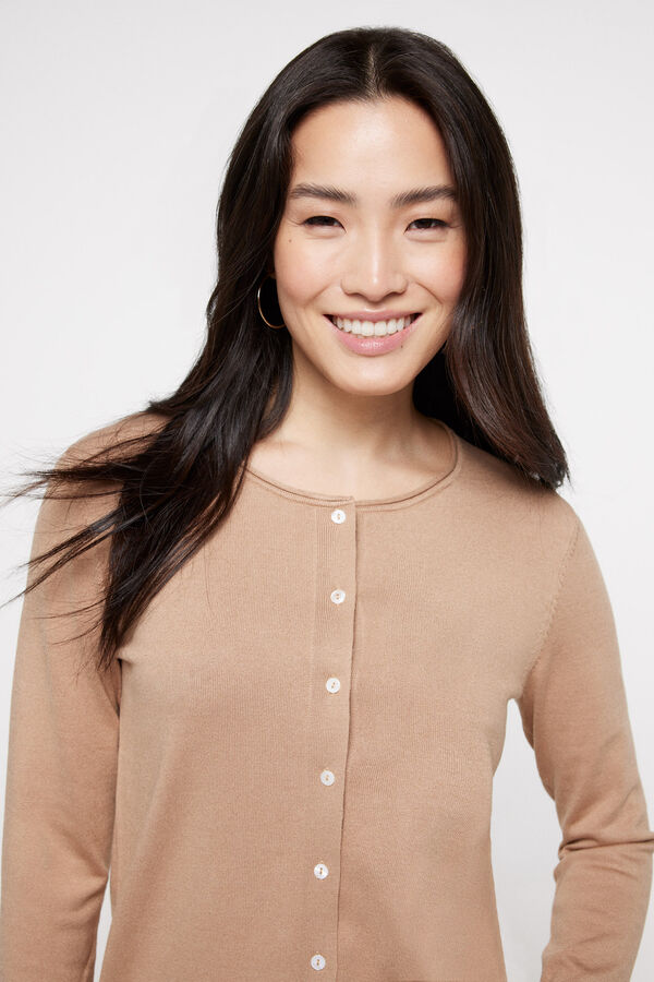 Fifty Outlet Cardigan botones viscosa Beige/Camel