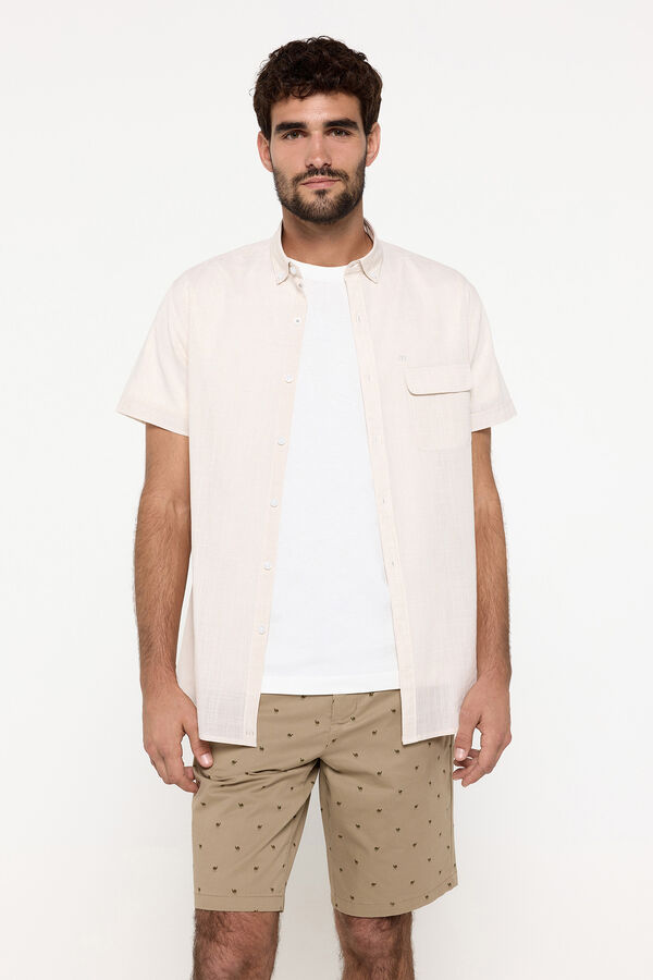 Fifty Outlet Camisa slub lisa Rojo