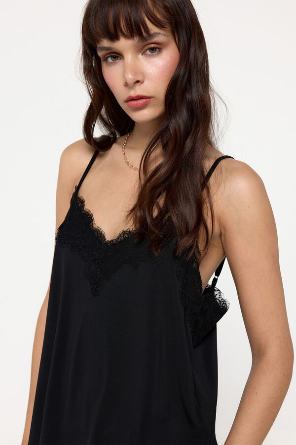 Milano Top Lencero Satinado Negro