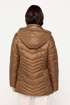 Fifty Outlet Abrigo acolchado con capucha Tostado