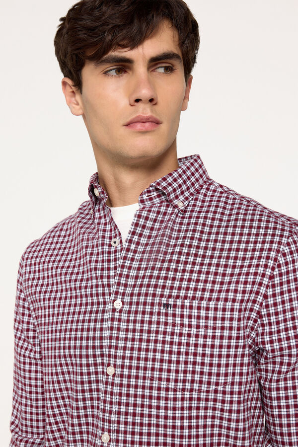 Fifty Outlet Camisa twill cuadros Granate