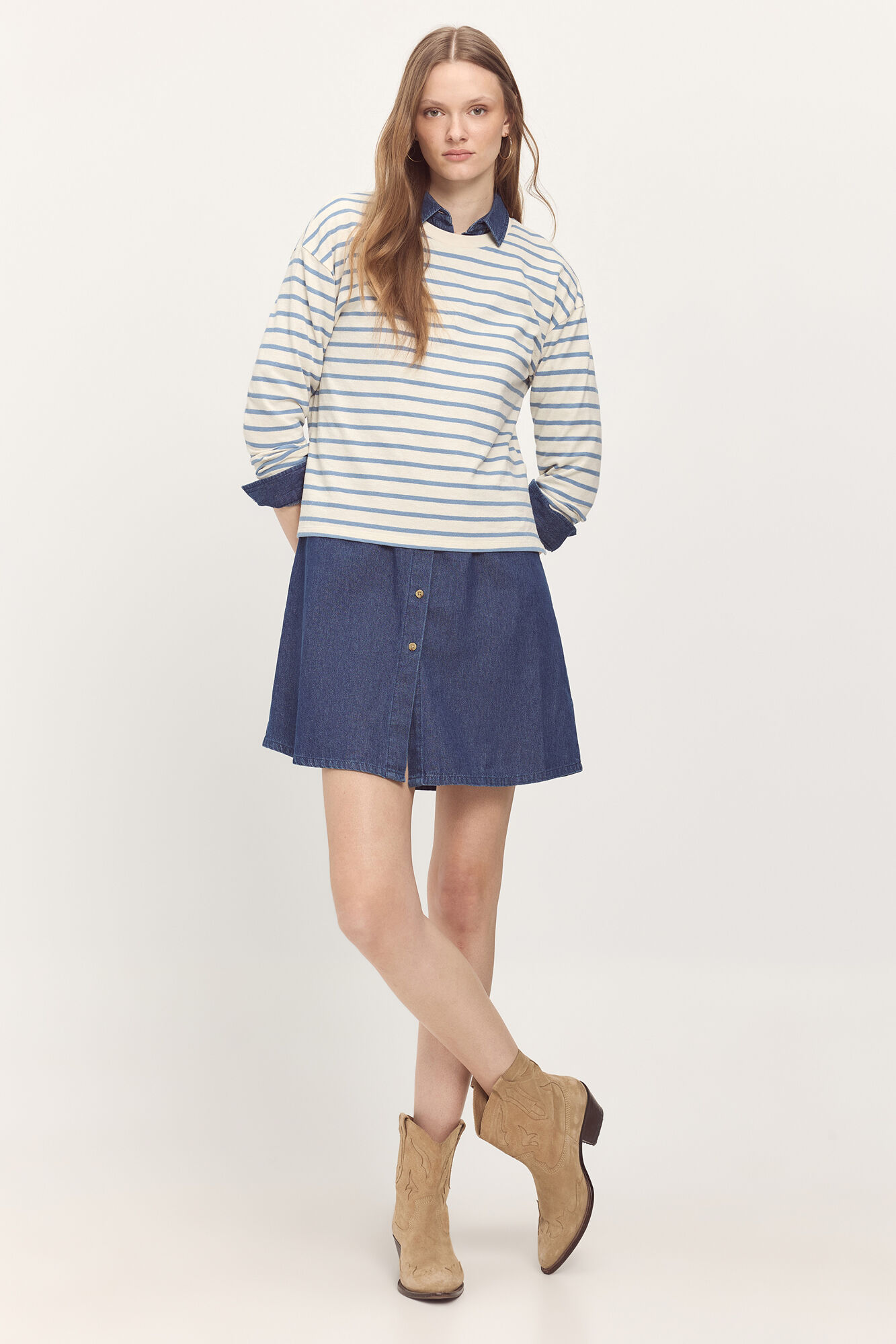 Milano Camiseta heavy cotton de rayas tipo sudadera