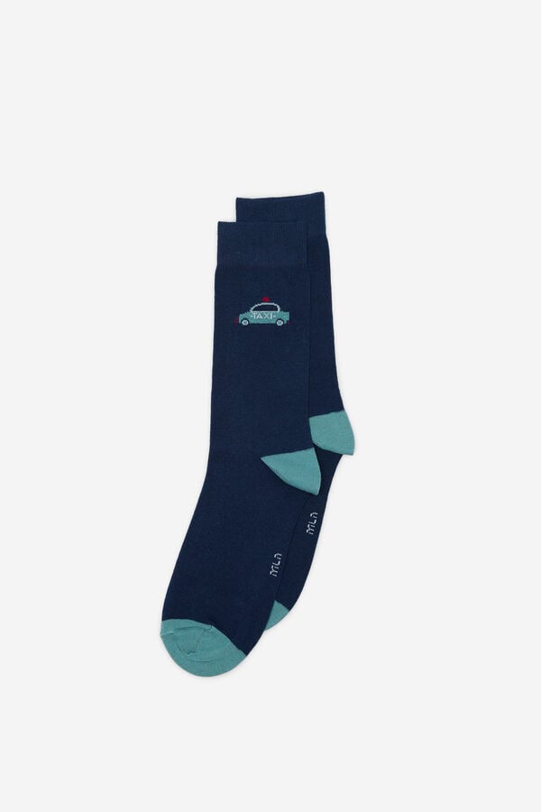Fifty Outlet Calcetines media caña con taxi posicional Navy