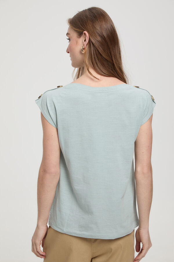 Fifty Outlet Playera botones hombros Verde