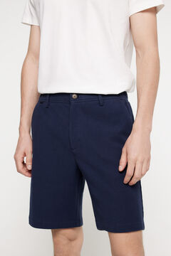 Fifty Outlet Bermudas aspecto lino. Azul
