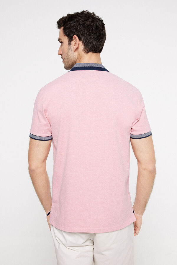 Fifty Outlet Polo de algodón en tejido bicolor. Rosa