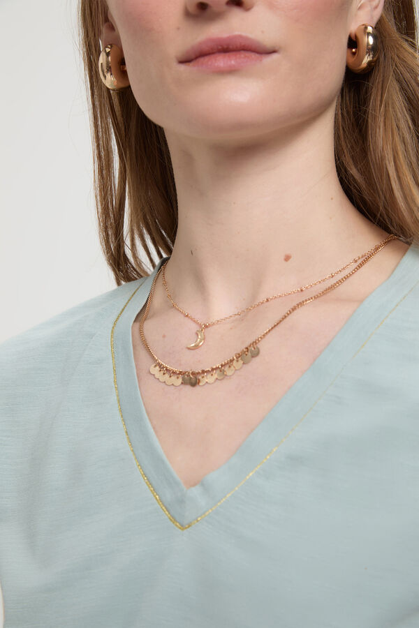 Milano Camiseta escote pico fornitura de lurex Verde