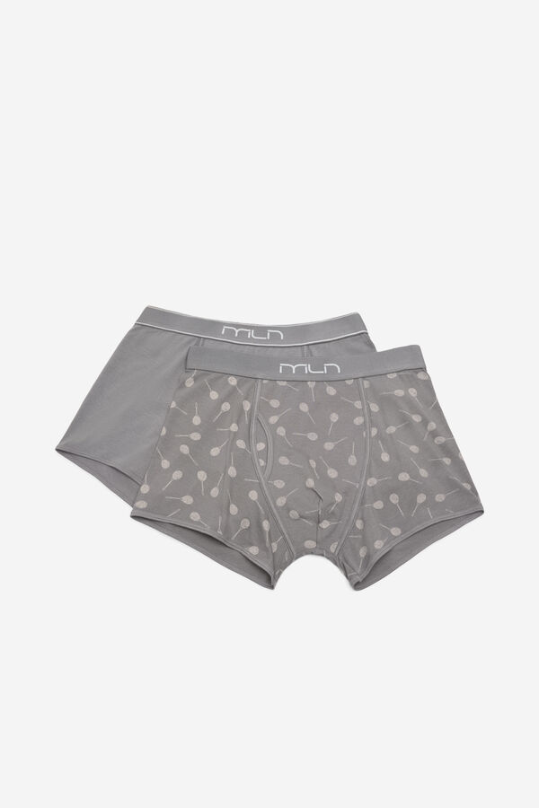 Milano Pack boxer liso y estampado Gris