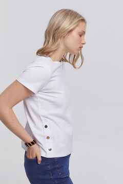 Fifty Outlet Camiseta heavy cotton botones Blanco