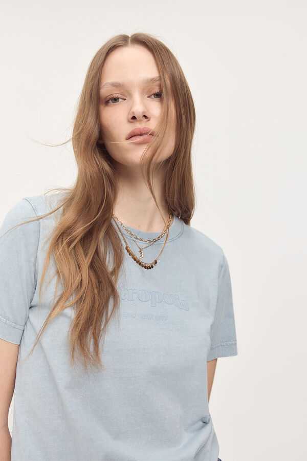 Milano Camiseta efecto lavado estampada Azul