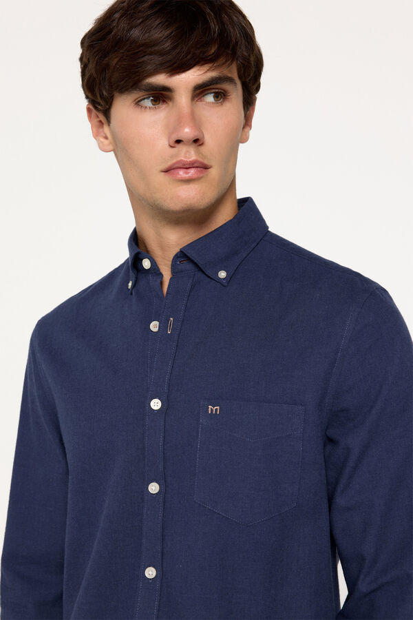 Fifty Outlet Camisa twill lisa Azul
