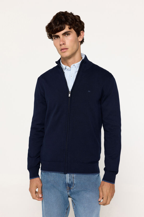 Fifty Outlet Chaqueta tejido cierre Navy