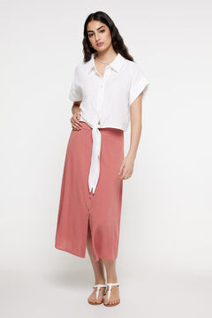 Fifty Outlet Falda midi Bambula Rosa