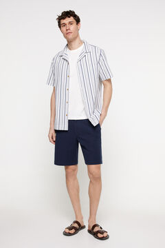 Fifty Outlet Bermudas aspecto lino. Azul