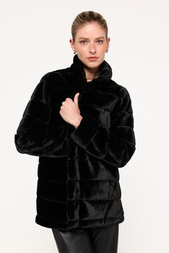 Fifty Outlet Abrigo efecto piel vison Negro