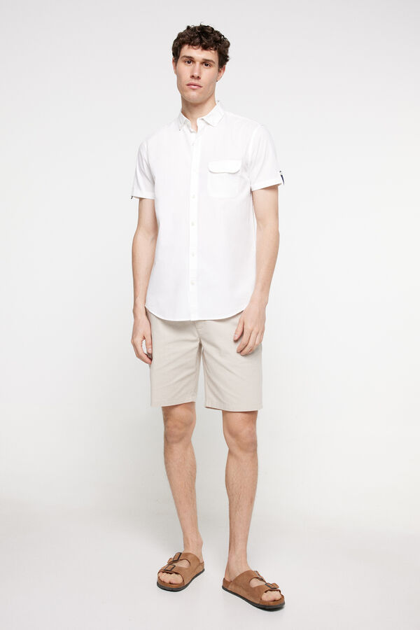Fifty Outlet Camisa popelín lisa. Blanco
