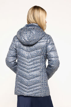 Fifty Outlet Abrigo acolchado de tejido estampado con capucha natural