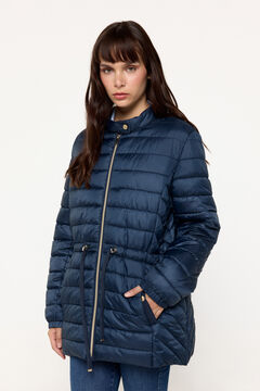 Fifty Outlet Abrigo acolchado cuello alto corte cintura Navy