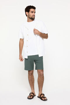 Fifty Outlet Bermudas aspecto lino. Verde
