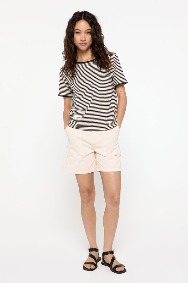 Milano Playera rayas manga corta algod&oacute;n modal Beige