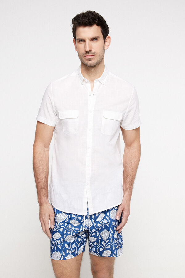 Fifty Outlet Bañador con estampado flor de loto. Azul