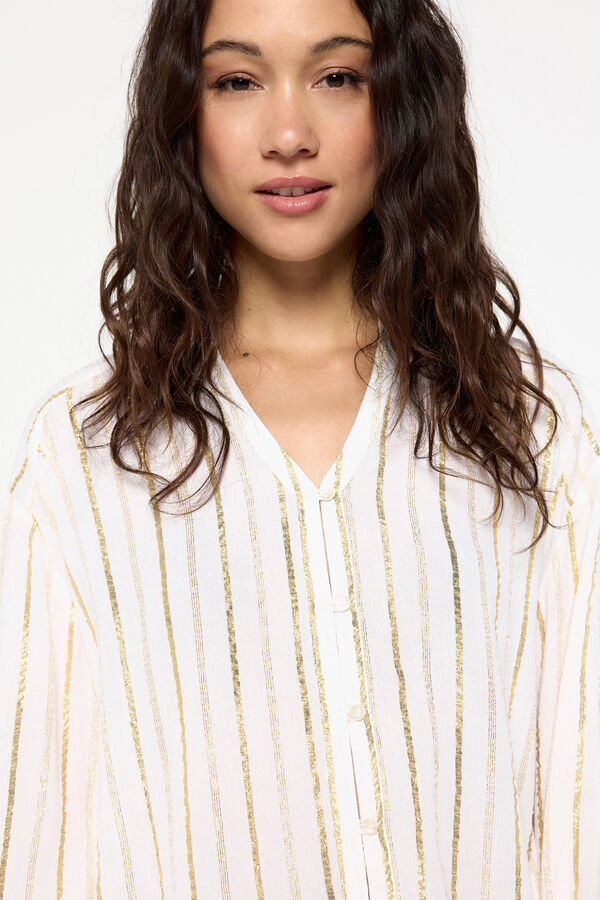 Milano Blusa fluida de rayas lurex Estampado