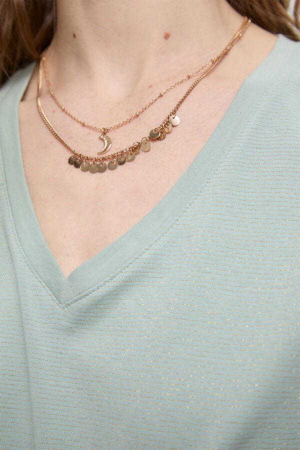 Milano Camiseta de rayas soft touch cuello pico Verde