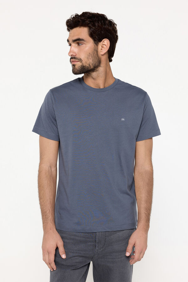 Fifty Outlet Playera básica 100% de algodón Azul Oscuro
