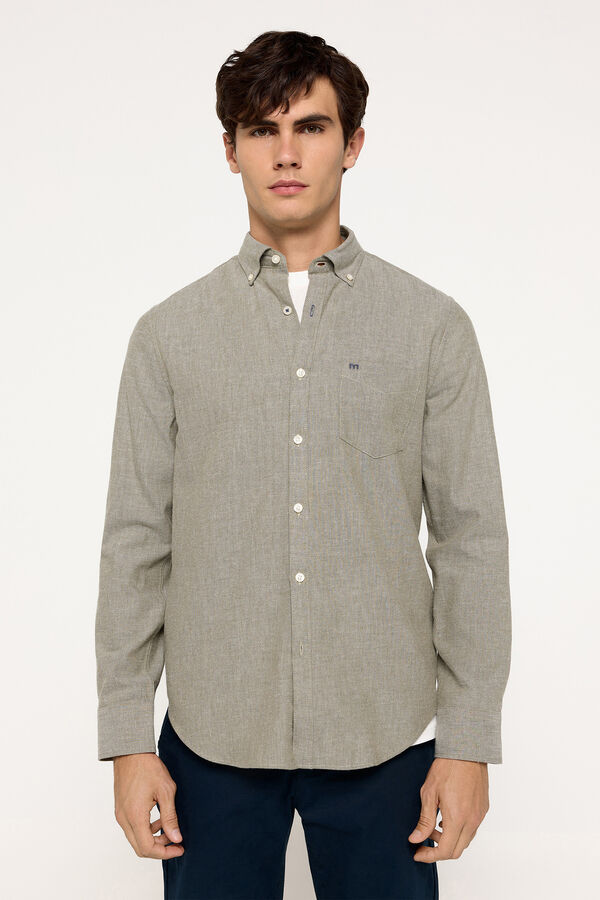 Fifty Outlet Camisa twill lisa Gris