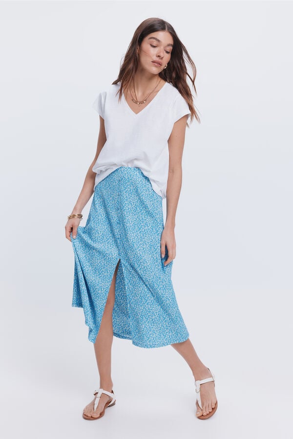Fifty Outlet Falda midi circular Azul