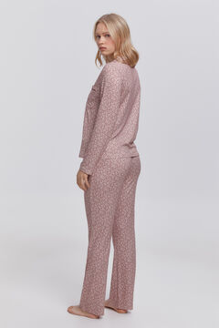 Fifty Outlet Pijama camisero micro print flores Granate