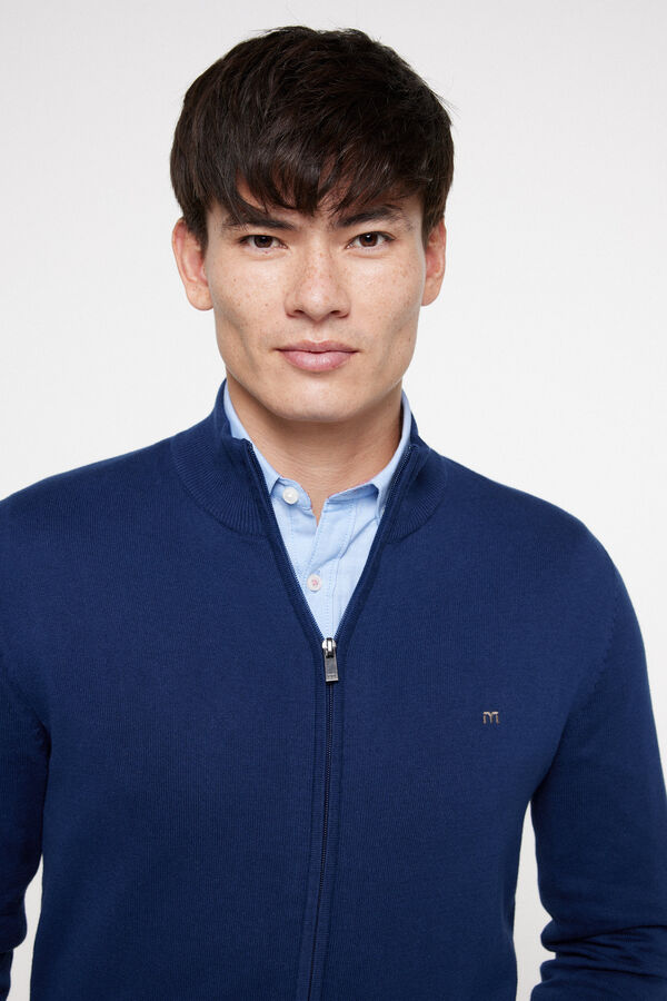 Fifty Outlet Cardigan Algodón cremallera Navy