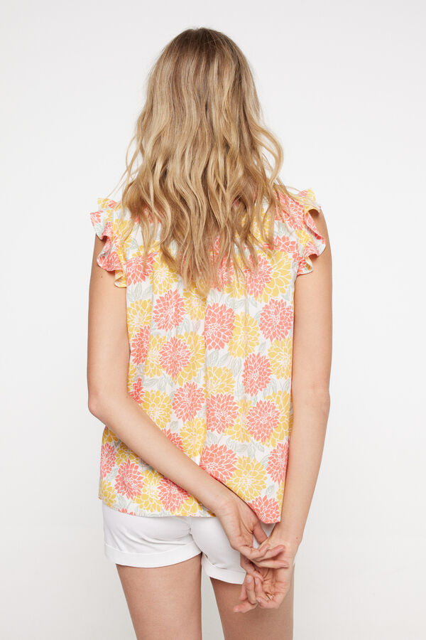 Milano Blusa fluida estampada de flores. Verde
