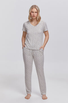 Fifty Outlet Pijama largo miniflores natural