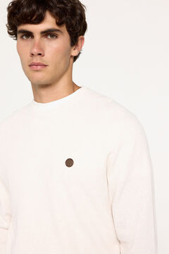 Fifty Outlet Jersey Microestructura cuello caja Marfil