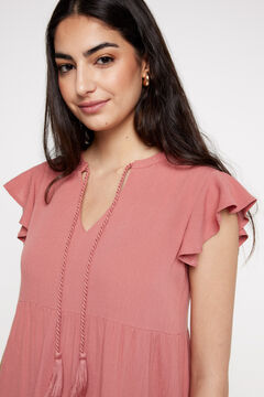 Fifty Outlet Vestido Bambula. Rosa