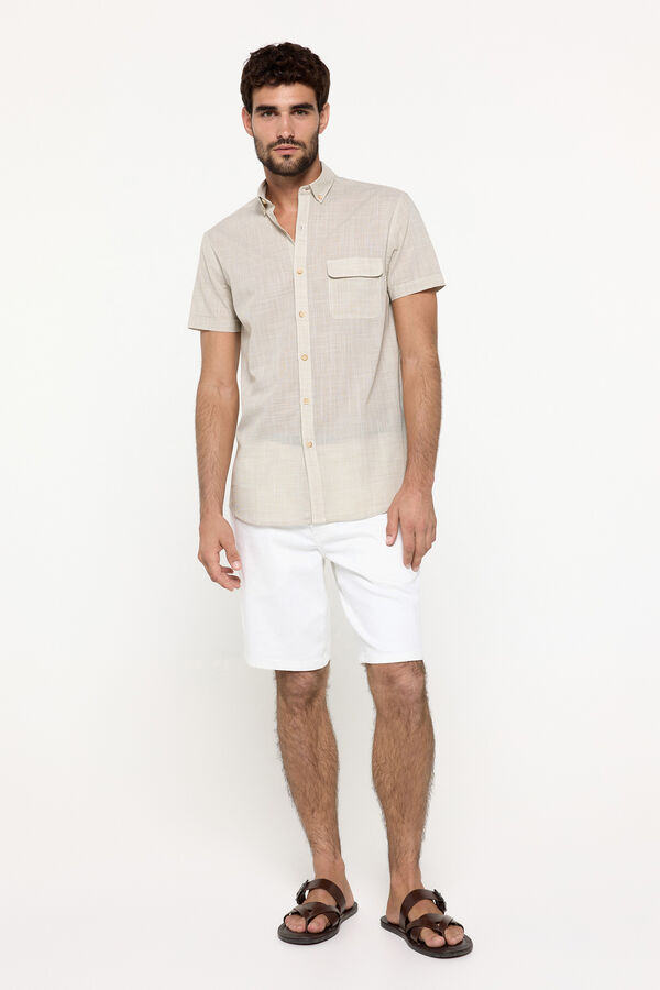 Fifty Outlet Camisa slub lisa Verde
