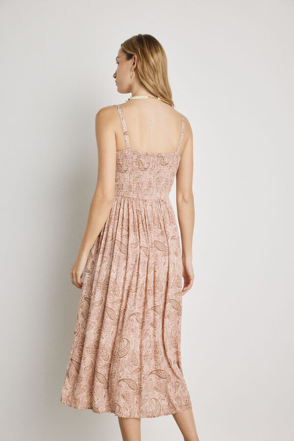 Milano Vestido estampado con tirantes Rosa