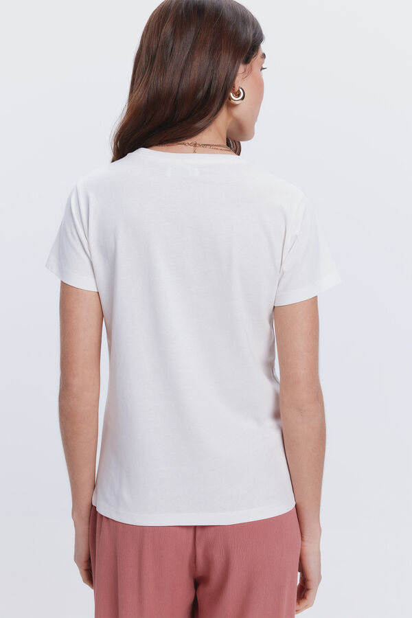 Fifty Outlet Camiseta bolsillo crochet Blanco