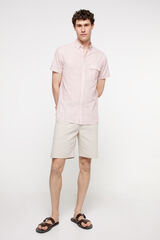 Fifty Outlet Camisa rayas aspecto lino. Rojo