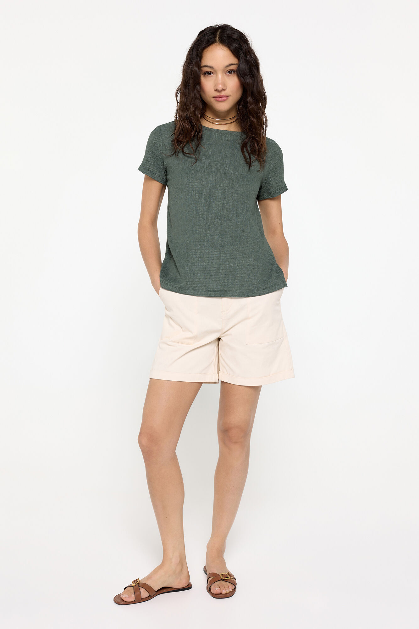 Milano Playera manga corta calidad con estructura.