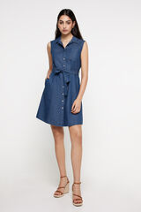 Milano Vestido camisero light denim. Azul