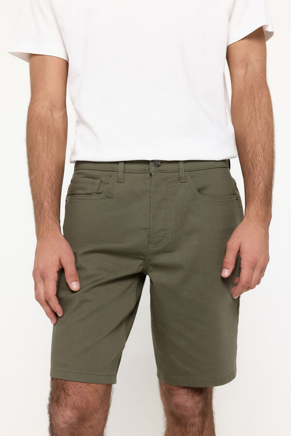 Fifty Outlet Bermudas cinco bolsillos. Kaki Oscuro