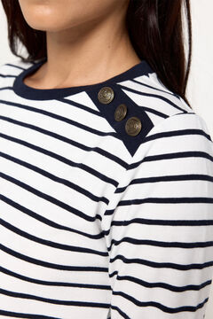 Fifty Outlet Camiseta rayas tejido heavy cotton natural